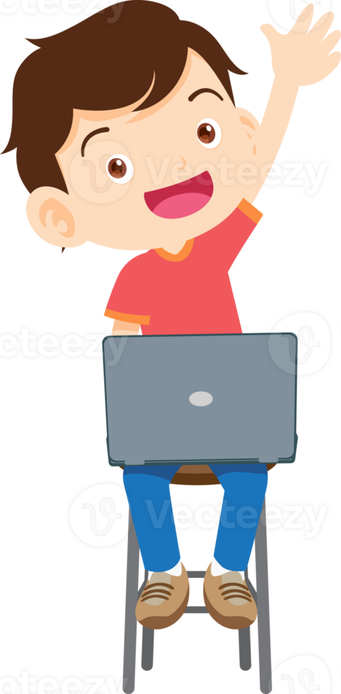child sitting use gadget Mobile and laptop png