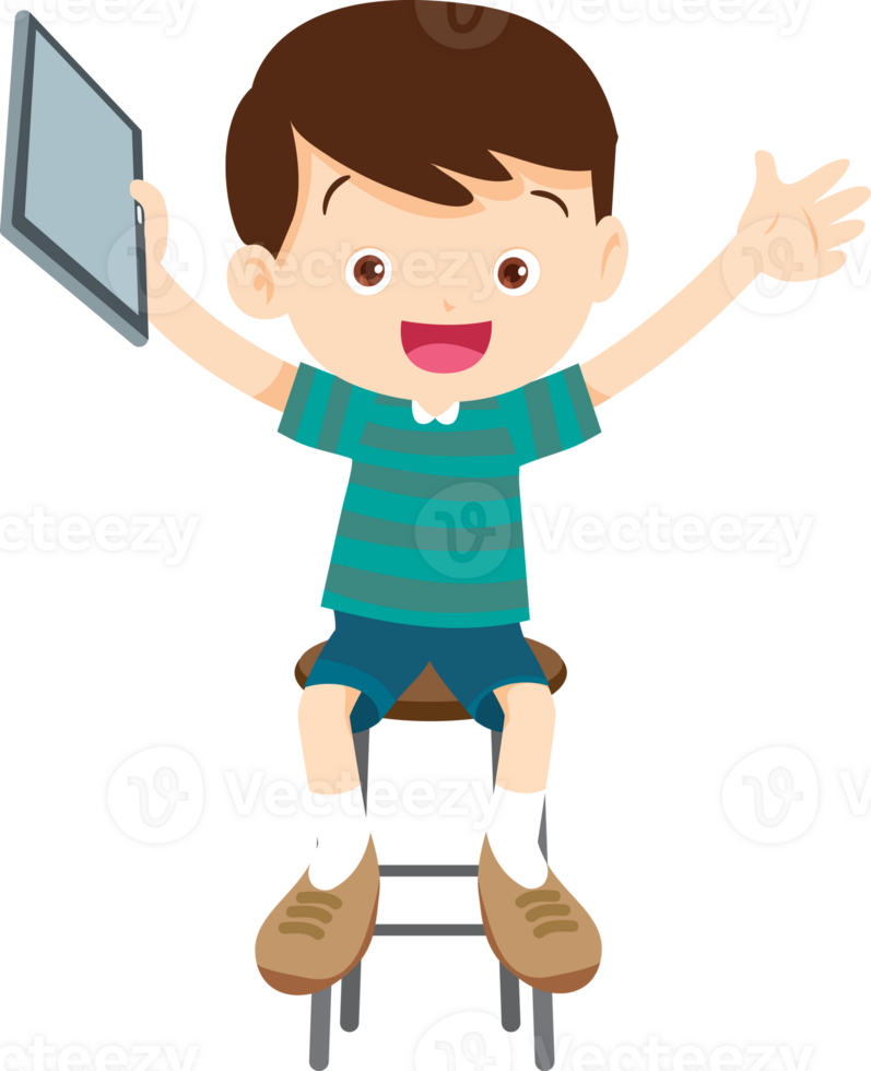 child sitting use gadget Mobile and laptop png