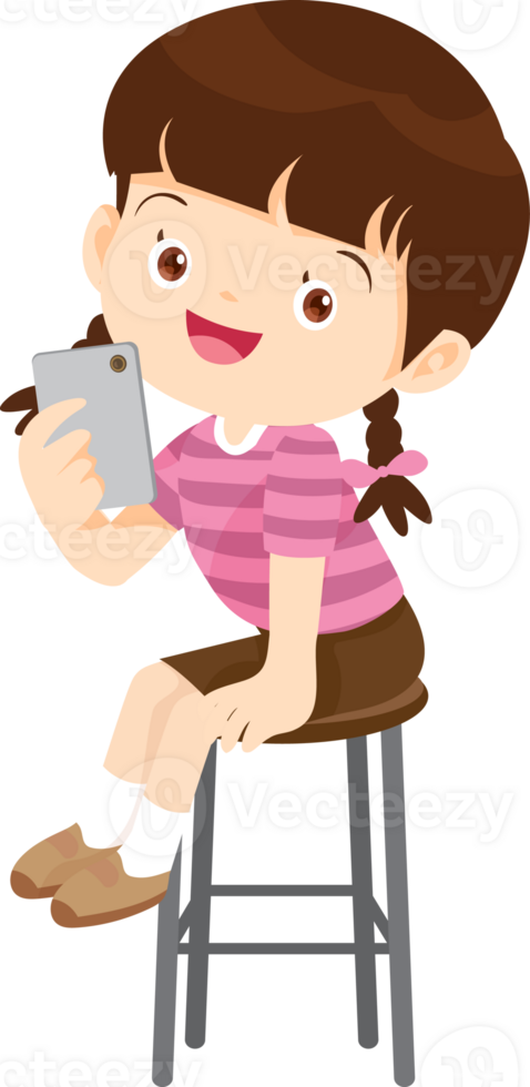 child sitting use gadget Mobile and laptop png