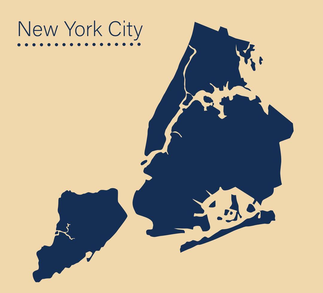 New York City silhouette map vector