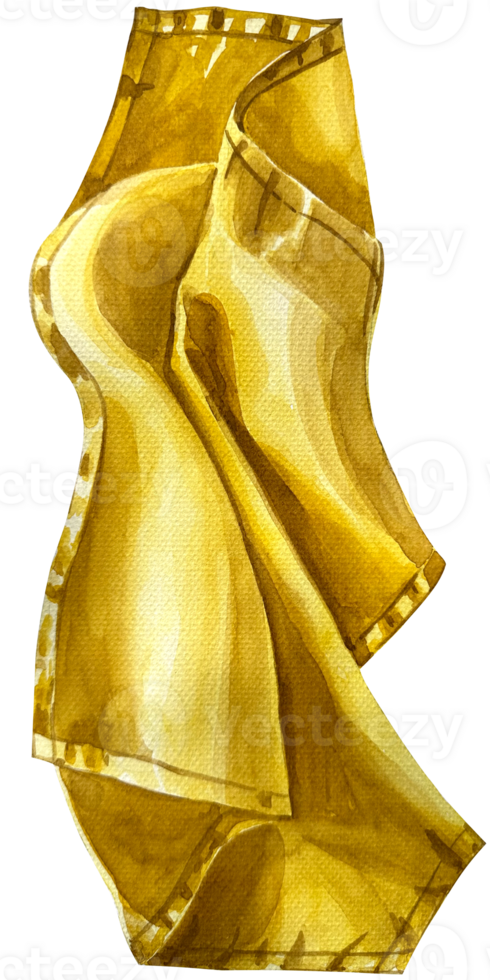 Watercolor kitchen towel. Watercolor eco friendly napkin. Watercolor zero waste illustration of towel. Folded dish towel sketch for culinary blog, cookbook, recipes. png