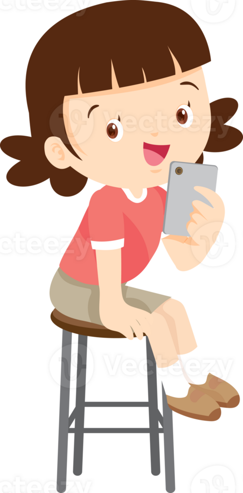 child sitting use gadget Mobile and laptop png