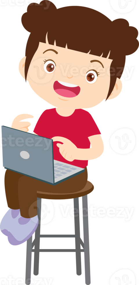 child sitting use gadget Mobile and laptop png