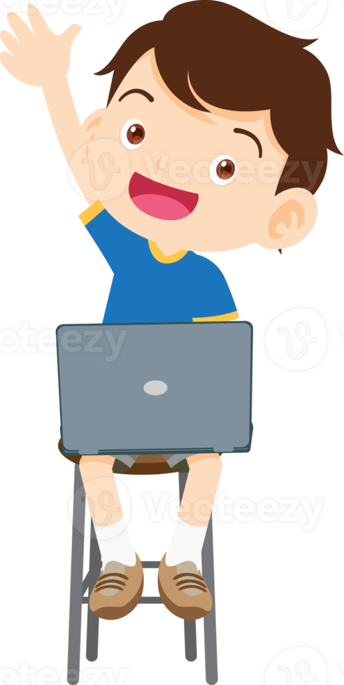 child sitting use gadget Mobile and laptop png