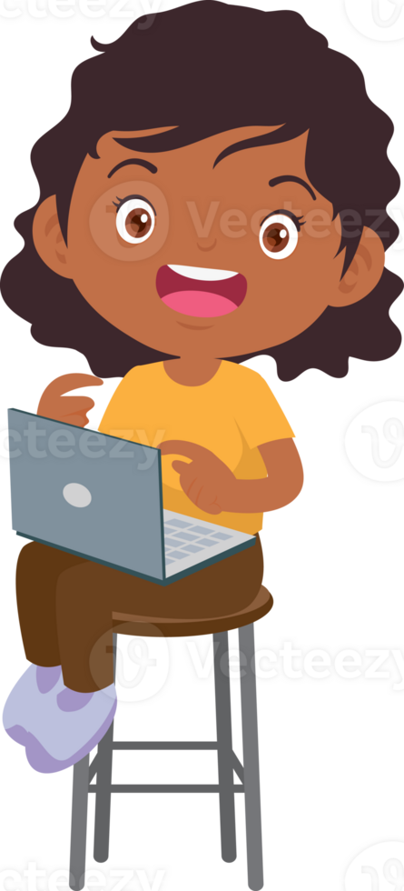 child sitting use gadget Mobile and laptop png