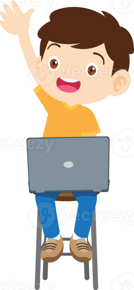 child sitting use gadget Mobile and laptop png
