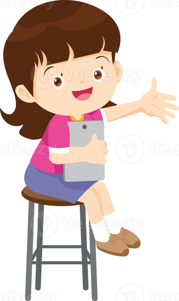 child sitting use gadget Mobile and laptop png