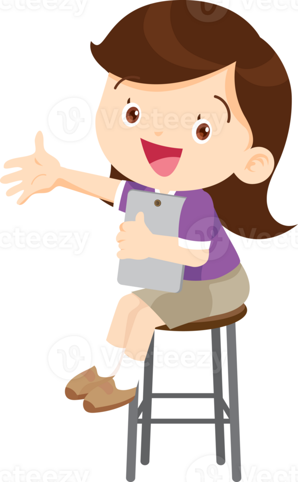 child sitting use gadget Mobile and laptop png