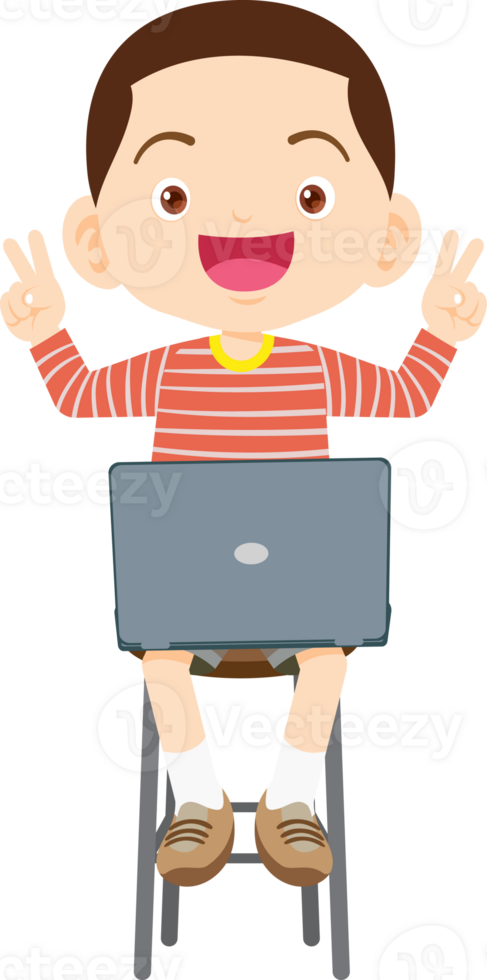 child sitting use gadget Mobile and laptop png