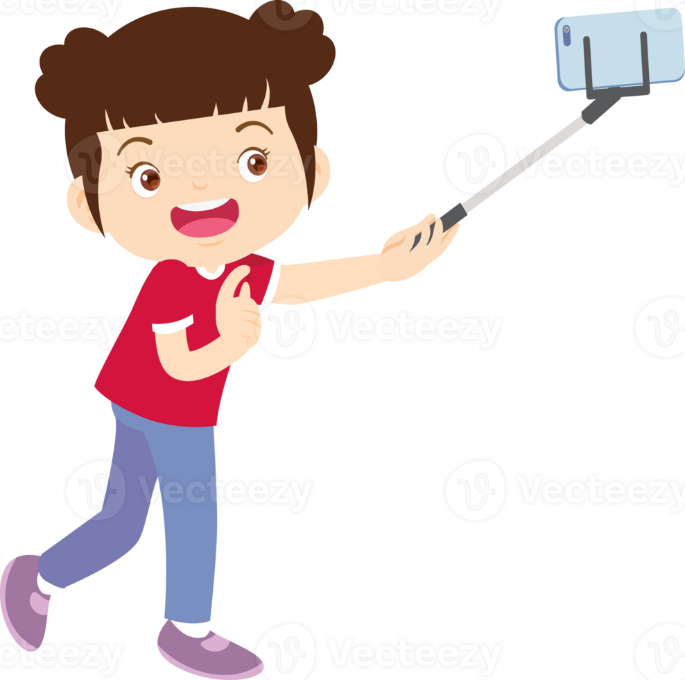 cute kids standing use smartphone and tablet gadget png