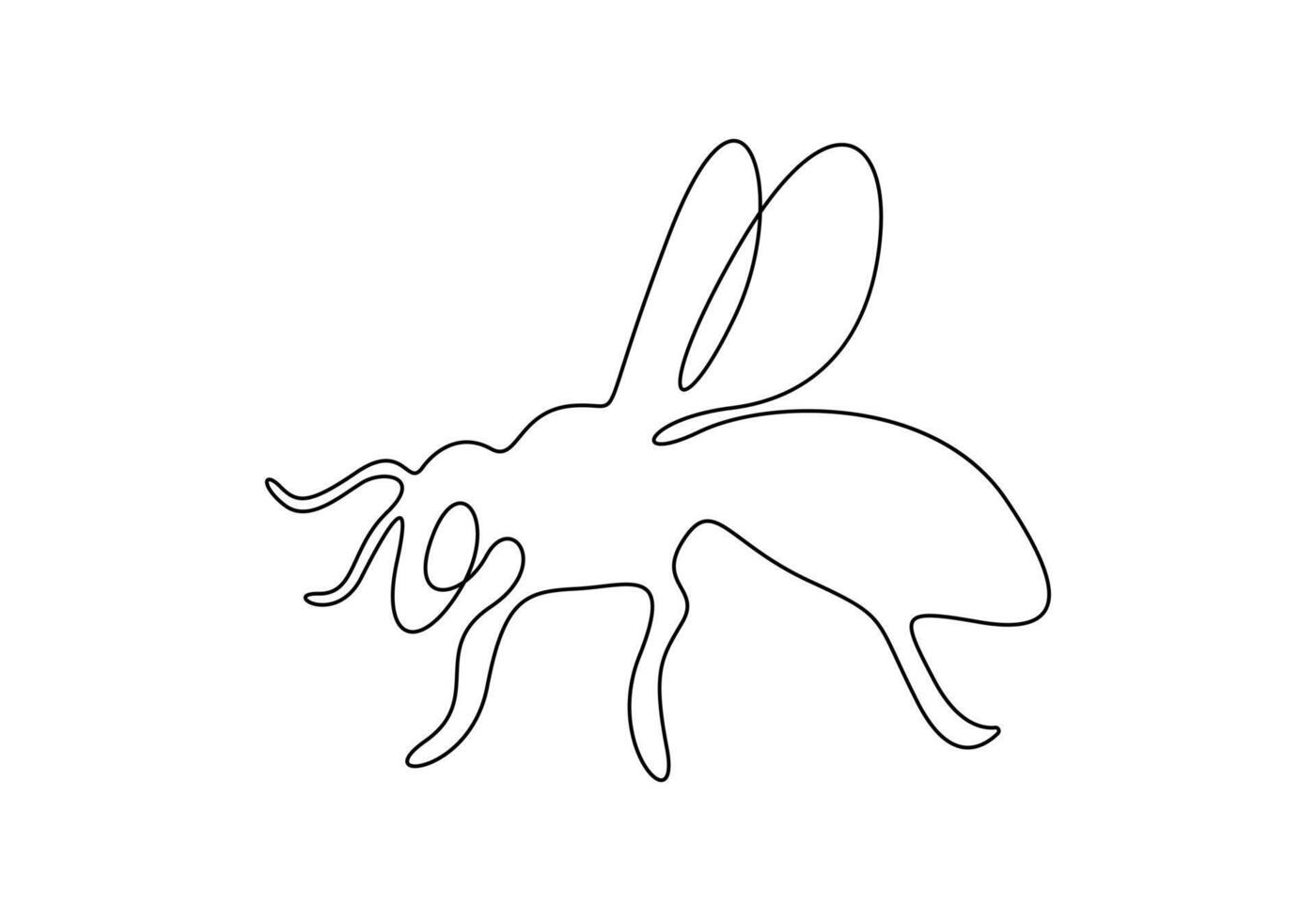 Continuous one line drawing of elegant honey bee for company logo identity. Organic honey farm icon concept premium illustration vector