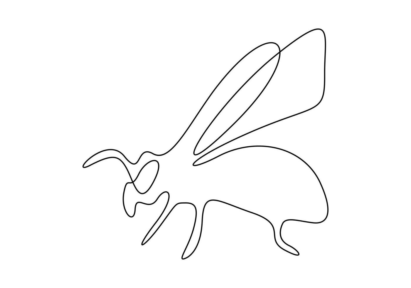 Continuous one line drawing of elegant honey bee for company logo identity. Organic honey farm icon concept premium illustration vector