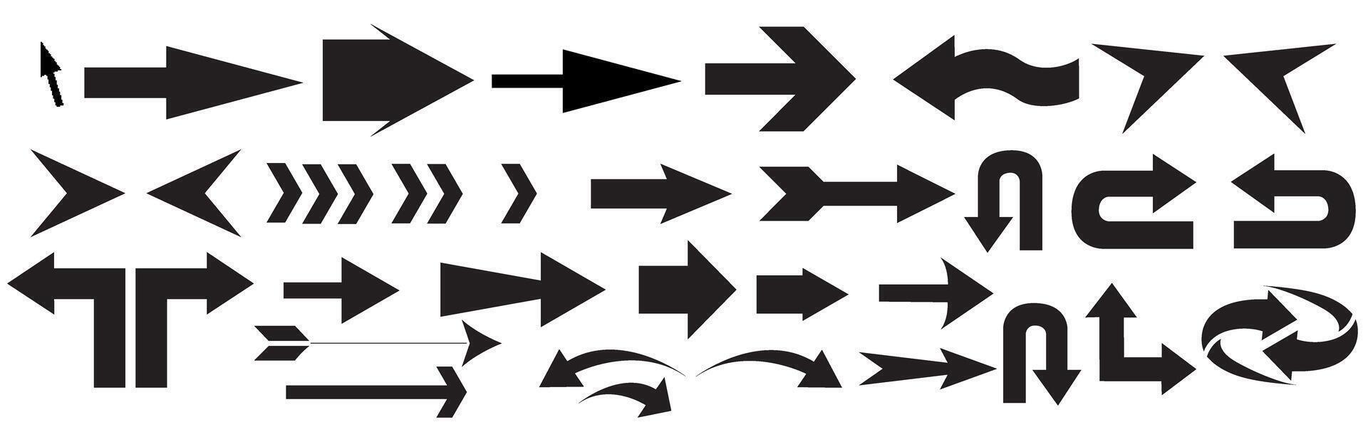 Different Arrow icons set. Arrow collection set in flat style for web design. vector