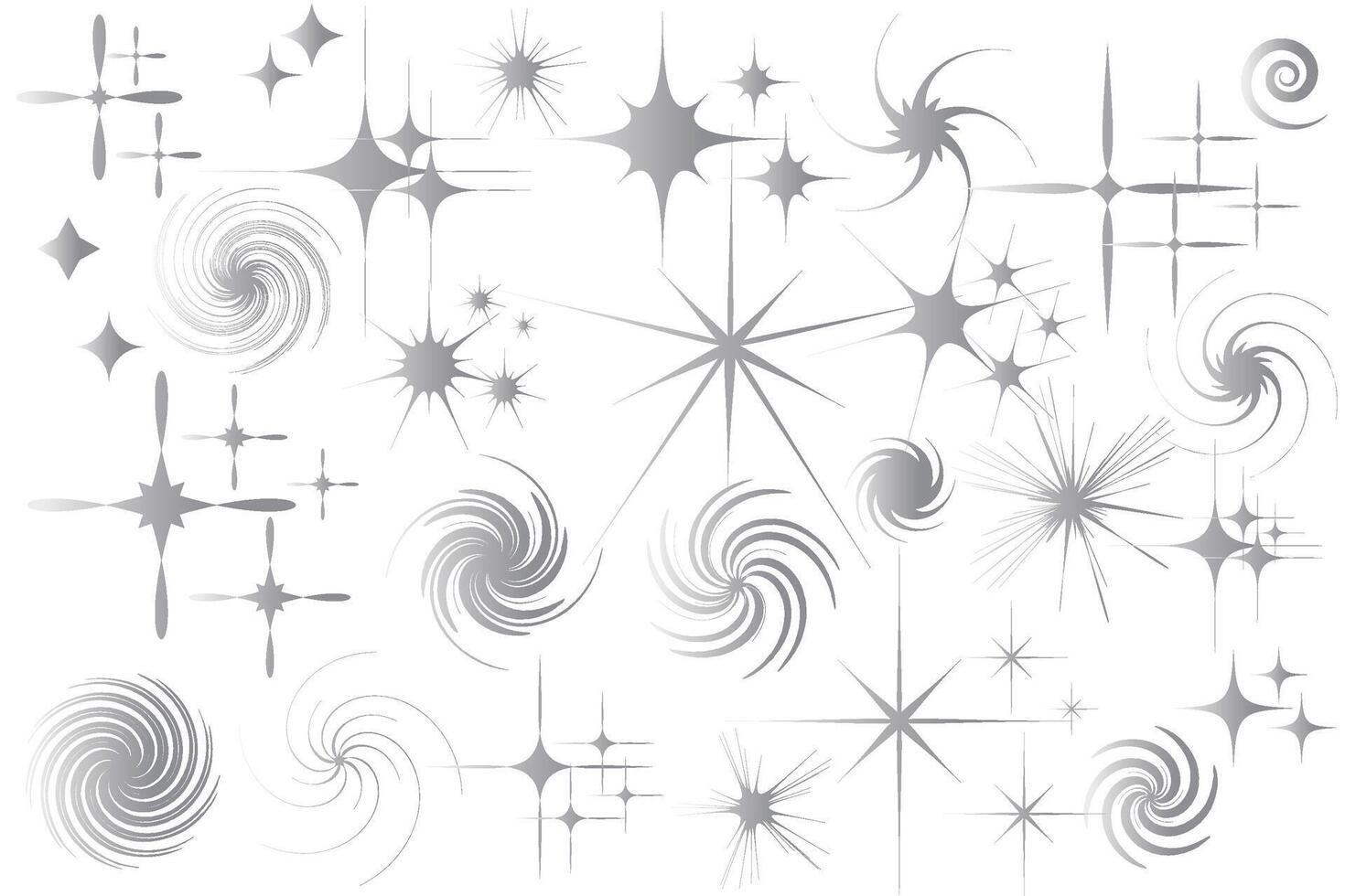 Star sparkle icon. Futuristic shapes. Christmas stars icons. Flashes from fireworks vector