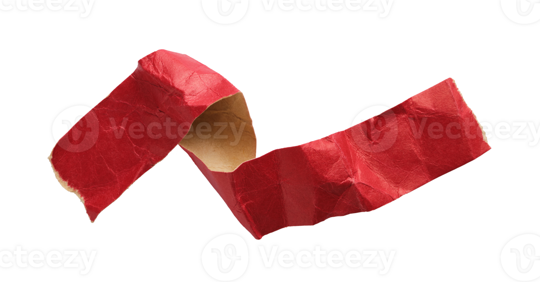 Torn paper red tape scroll cut out png