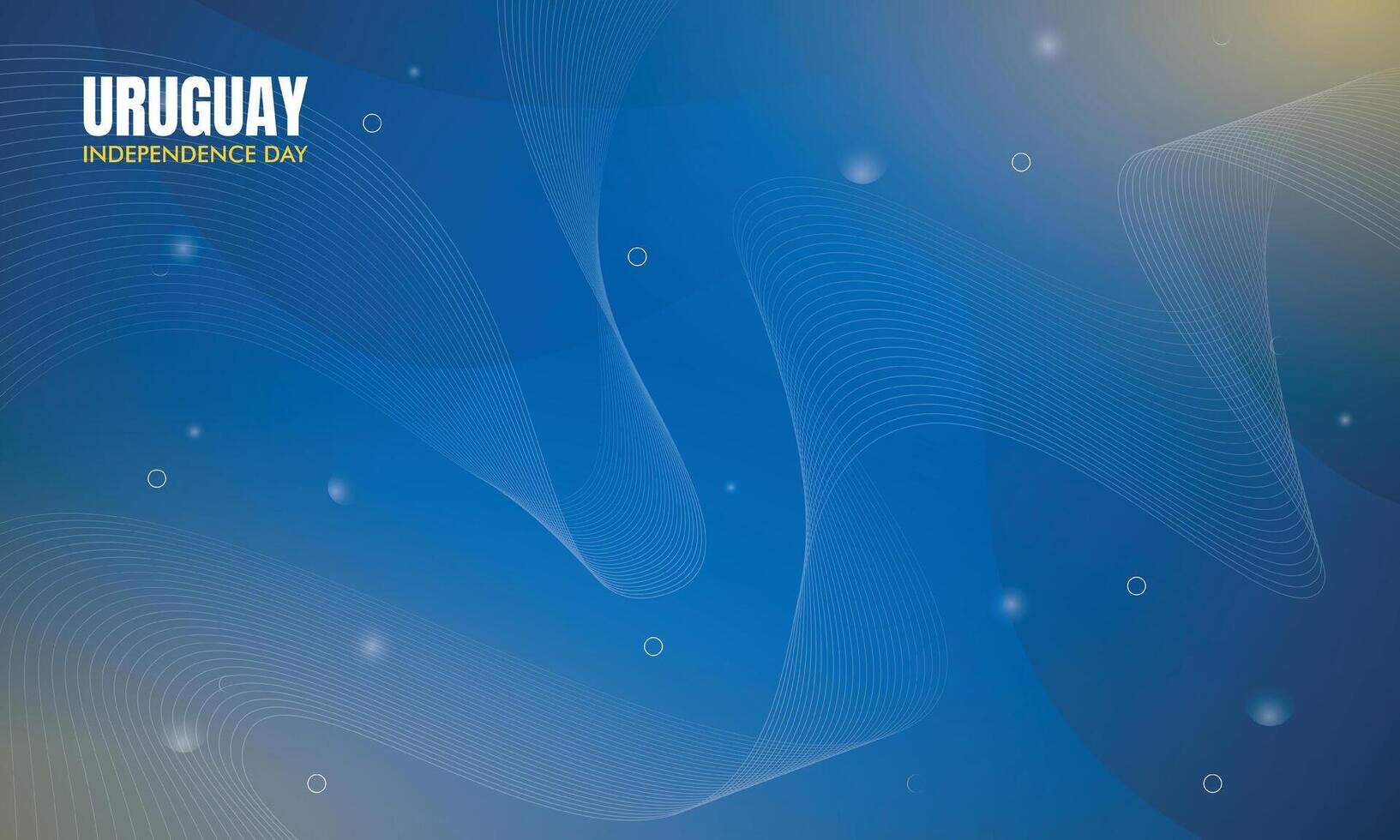 Abstract background design with white lines in blue and simple yellow light background for uruguay independence day campaign vector