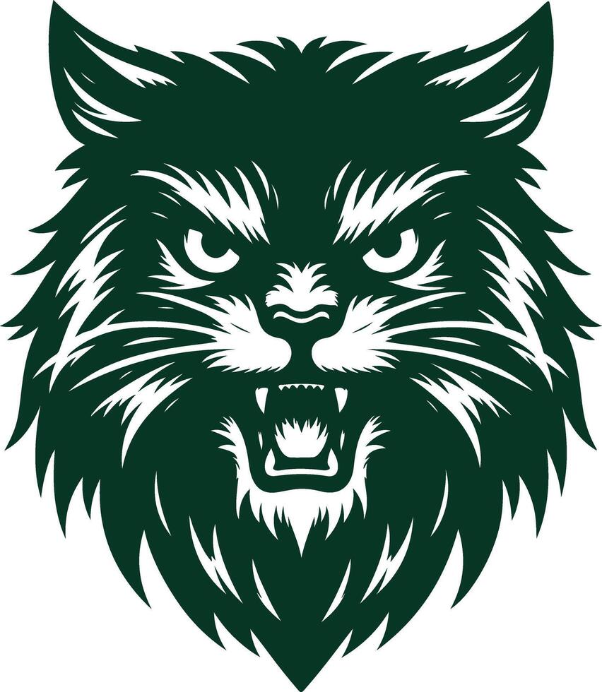 Vectors Silhouette of an Angry Cat with Arched Back
