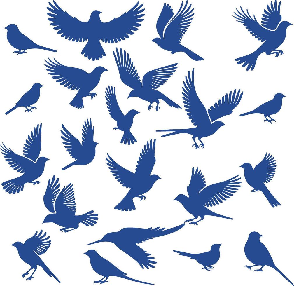 An Extensive Set of Bird Silhouette Vectors for Creative Projects