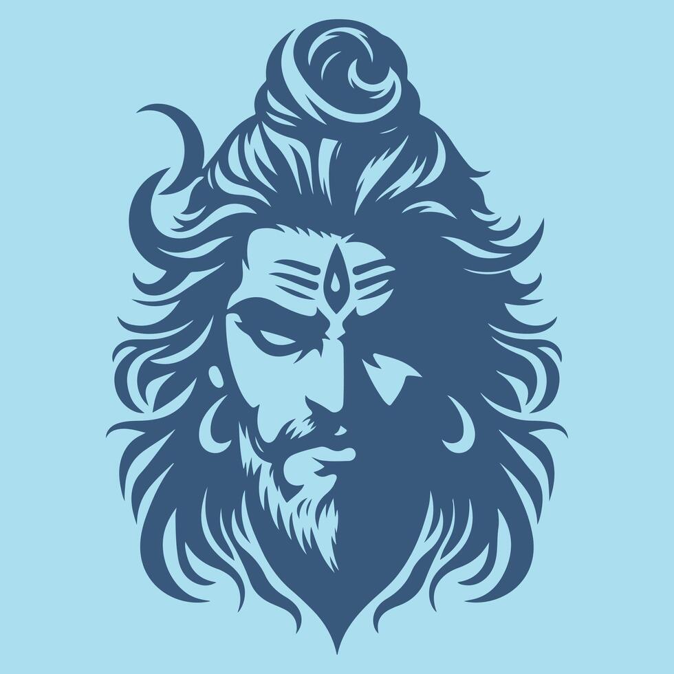 Black Vectors Silhouette Depiction of Lord Shiva's Anger