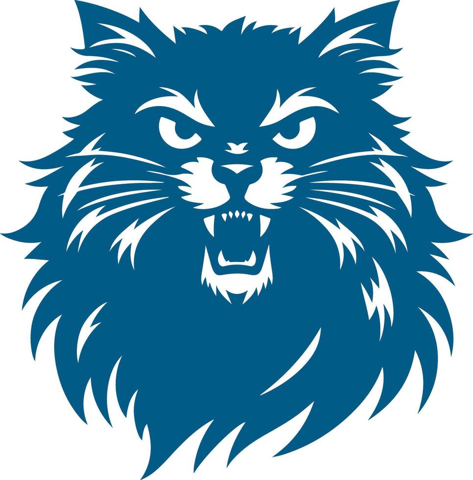 Intense Anger Captured in a Vectors Silhouette of a Hissing Cat
