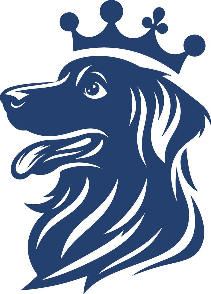 a king dog face silhouette design vector