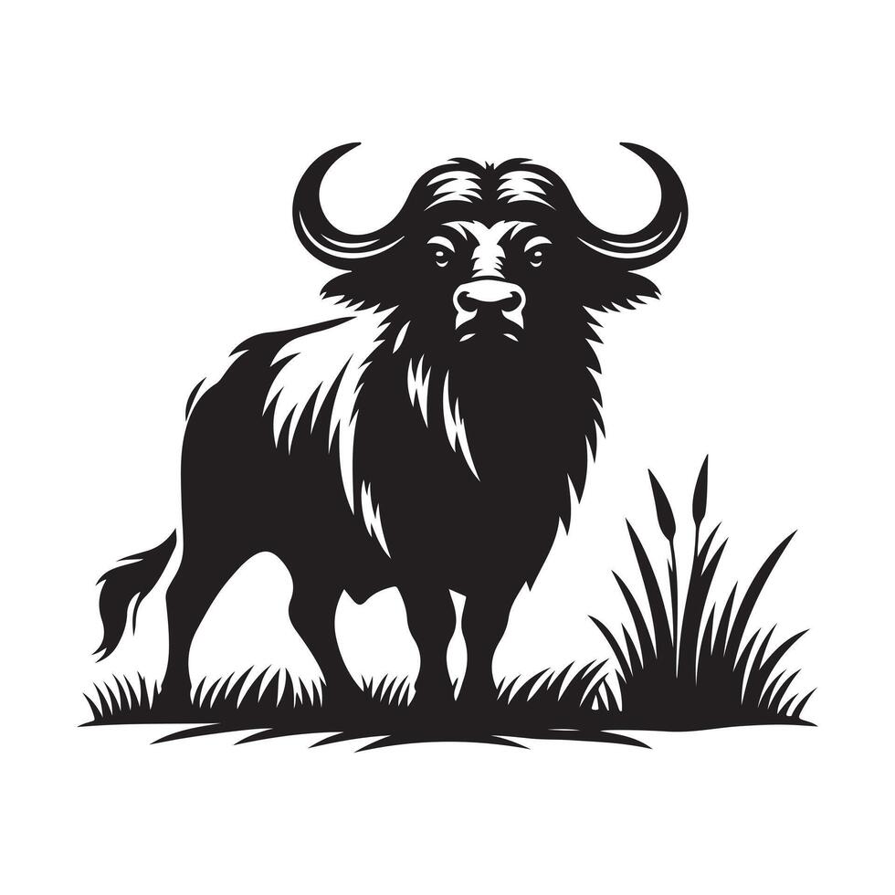 Buffalo silhouette vectors illustration