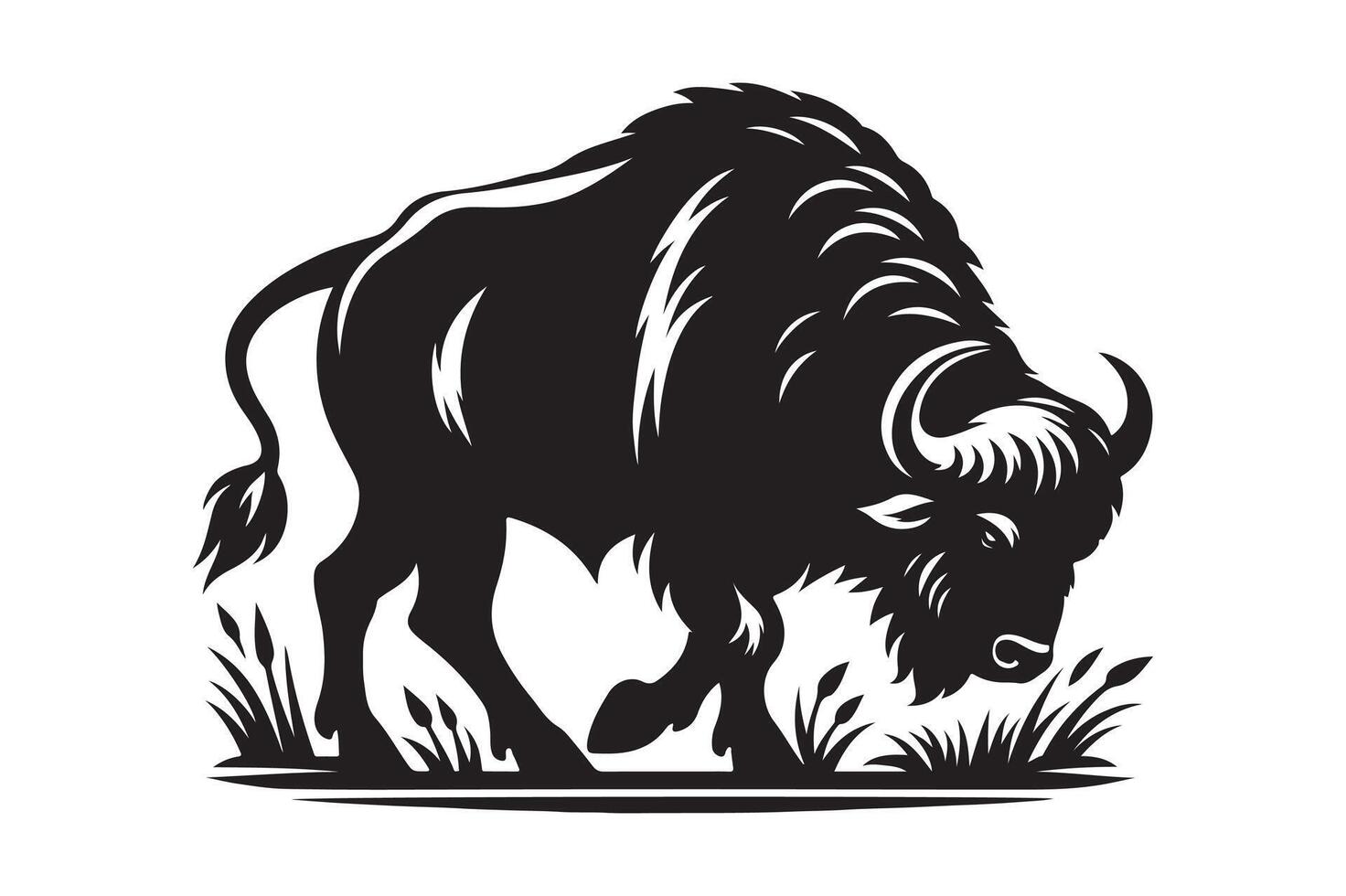 Buffalo silhouette vectors illustration