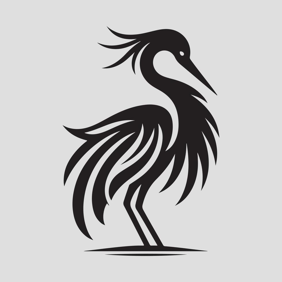 Heron bird silhouette vectors illustration