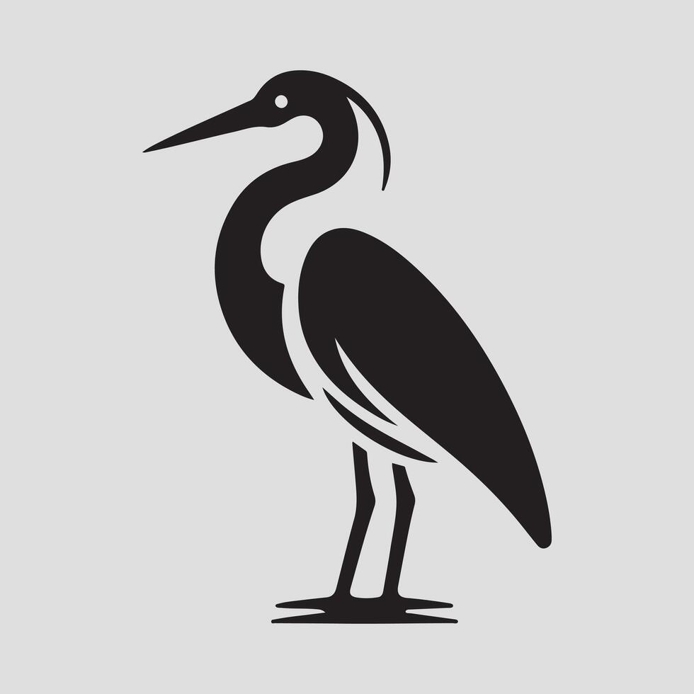 Heron bird silhouette vectors illustration