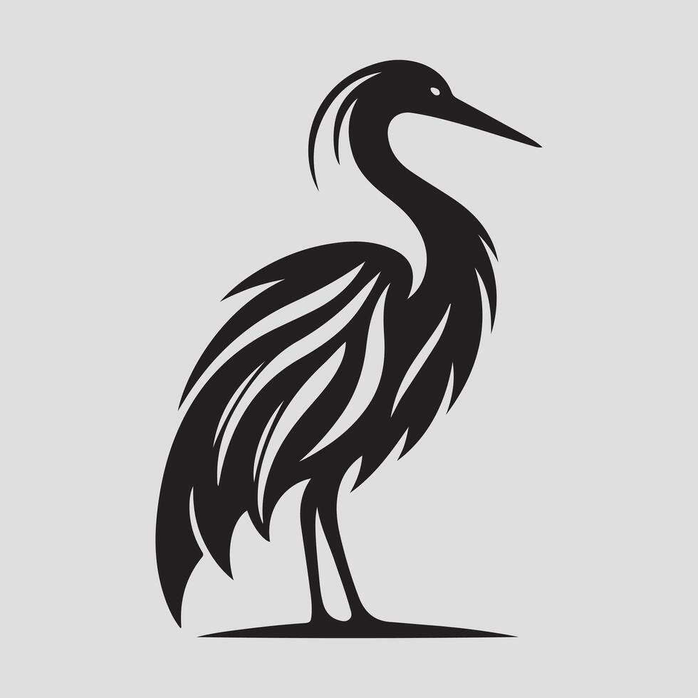Heron bird silhouette vectors illustration