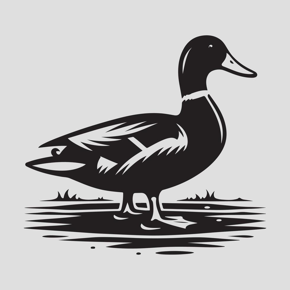 Duck silhouette vectors illustration