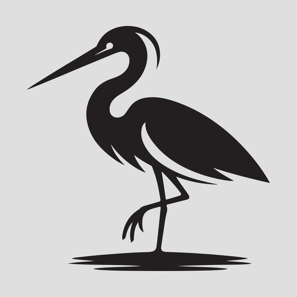 Heron bird silhouette vectors illustration