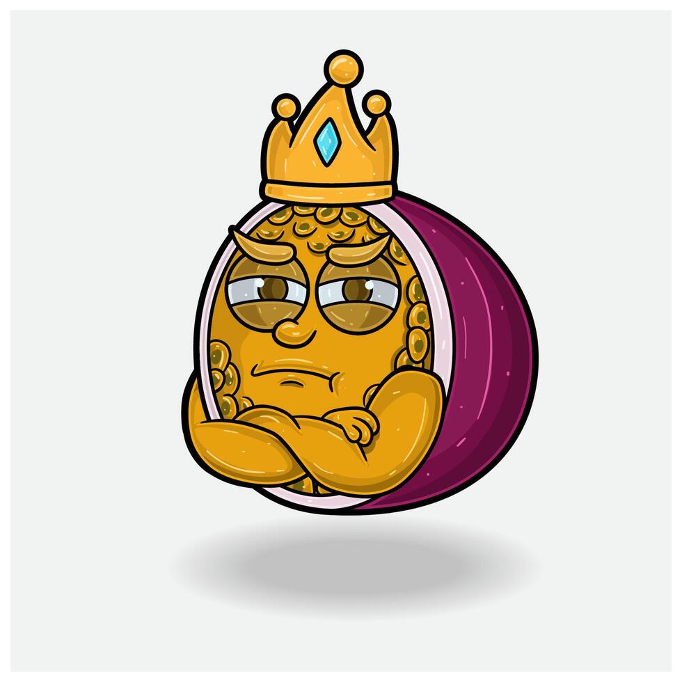 Passion Fruit Mascot Character Cartoon With Jealous expression. For brand, label, packaging and product. vector