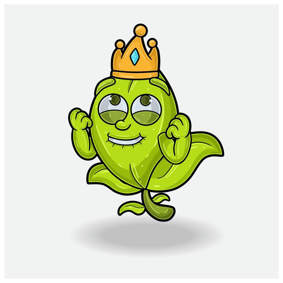 Tea Leaf Mascot Character Cartoon With Happy expression. For brand, label, packaging and product. vector