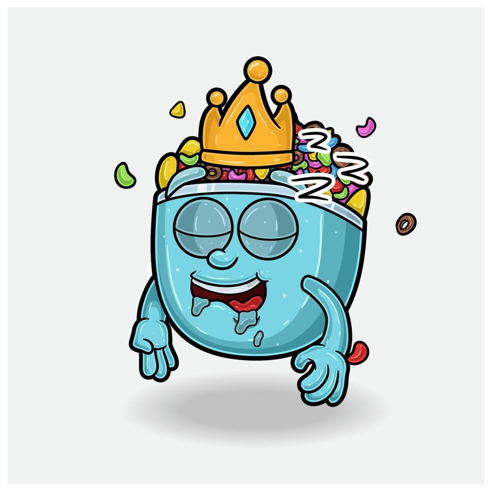 Cereals Mascot Character Cartoon With Sleep expression. For brand, label, packaging and product. vector