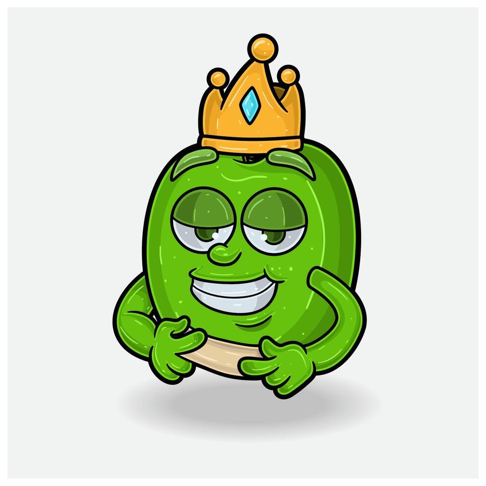 Green Apple Mascot Character Cartoon With Love struck expression. For brand, label, packaging and product. vector