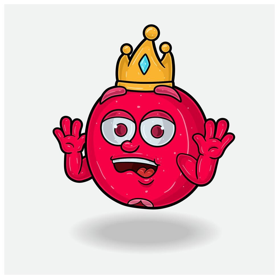 Cranberry Fruit Mascot Character Cartoon With Shocked expression. For brand, label, packaging and product. vector