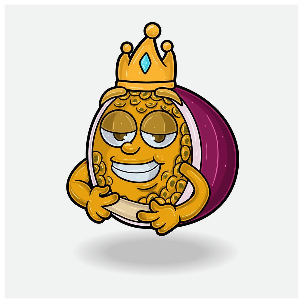 Passion Fruit Mascot Character Cartoon With Love struck expression. For brand, label, packaging and product. vector