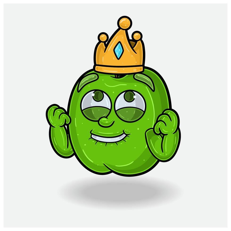 Green Apple Mascot Character Cartoon With Happy expression. For brand, label, packaging and product. vector