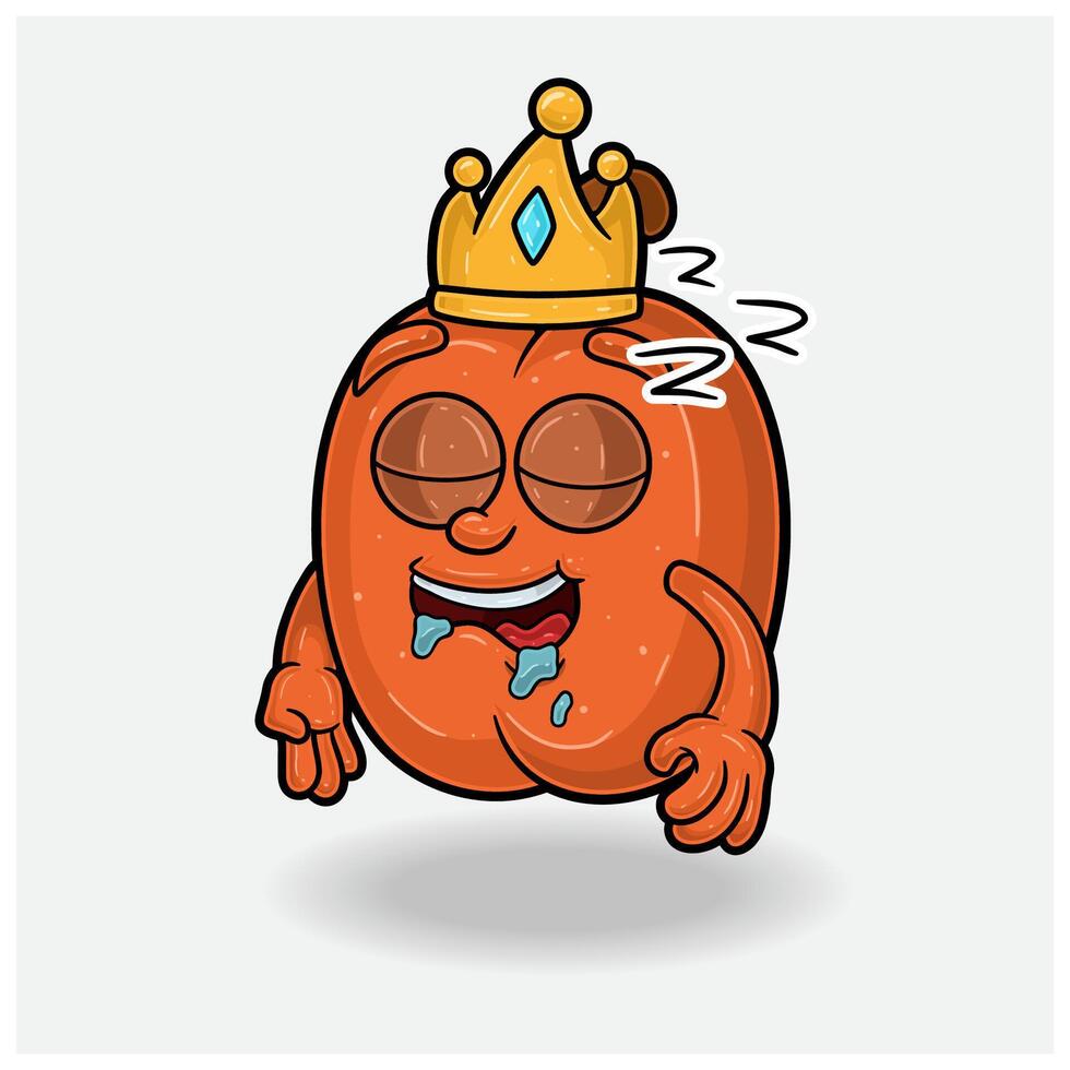 Peach Fruit Mascot Character Cartoon With Sleep expression. For brand, label, packaging and product. vector