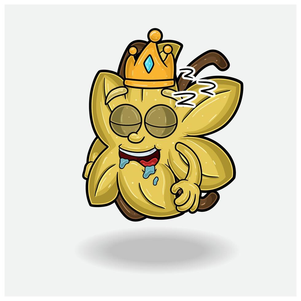 Vanilla Mascot Character Cartoon With Sleep expression. For brand, label, packaging and product. vector
