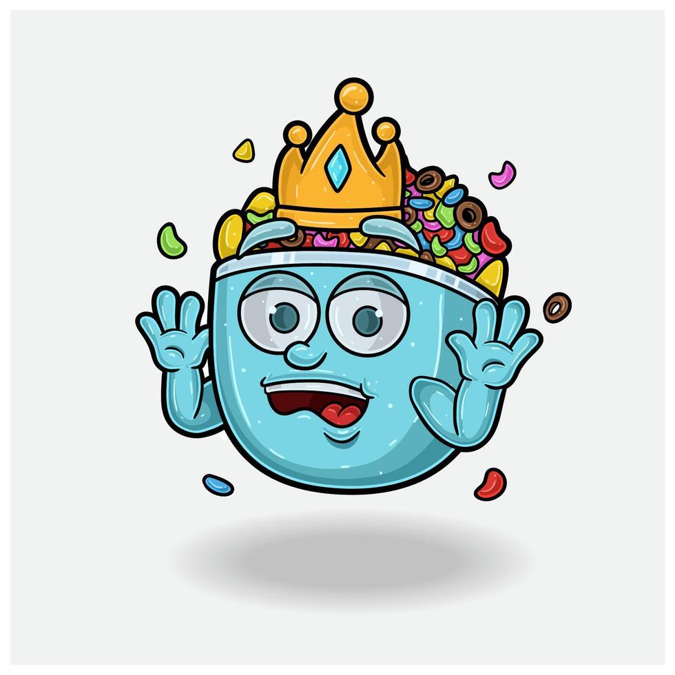 Cereals Mascot Character Cartoon With Shocked expression. For brand, label, packaging and product. vector