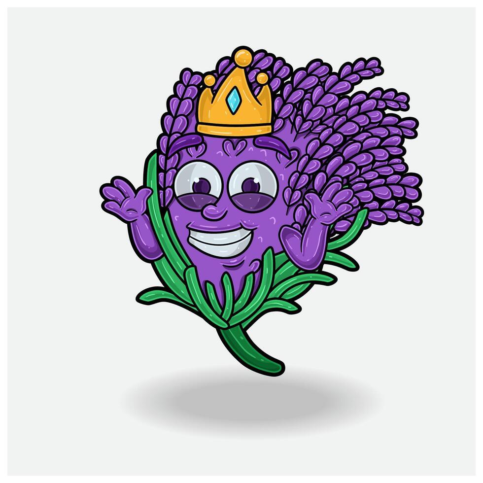 Dont Know Smile expression with Lavender Crown Mascot Character Cartoon. vector