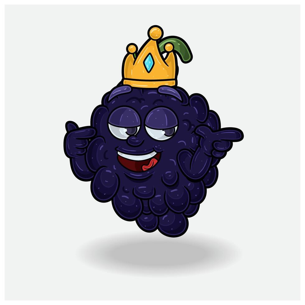 Blackberry Fruit Mascot Character Cartoon With Smug expression. For brand, label, packaging and product. vector