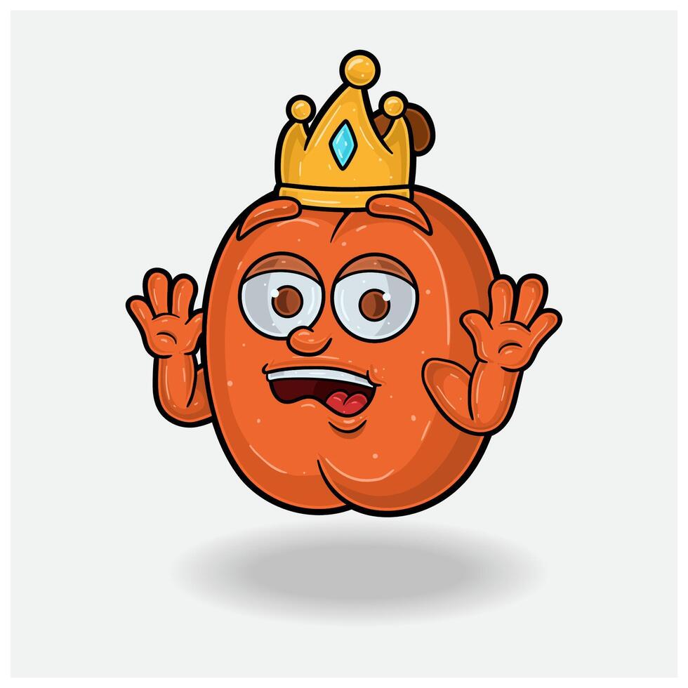 Peach Fruit Mascot Character Cartoon With Shocked expression. For brand, label, packaging and product. vector