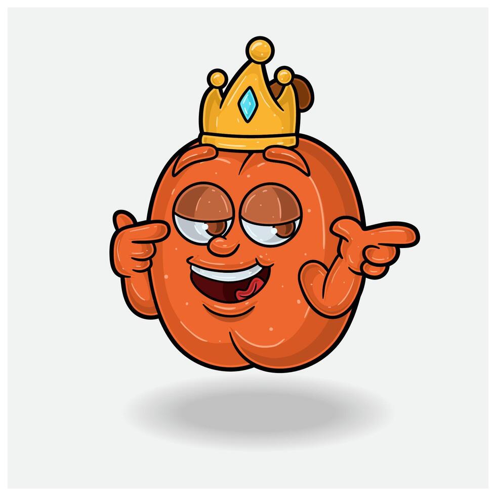 Peach Fruit Mascot Character Cartoon With Smug expression. For brand, label, packaging and product. vector
