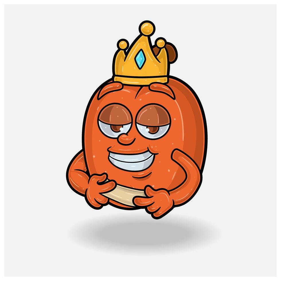 Peach Fruit Mascot Character Cartoon With Love struck expression. For brand, label, packaging and product. vector