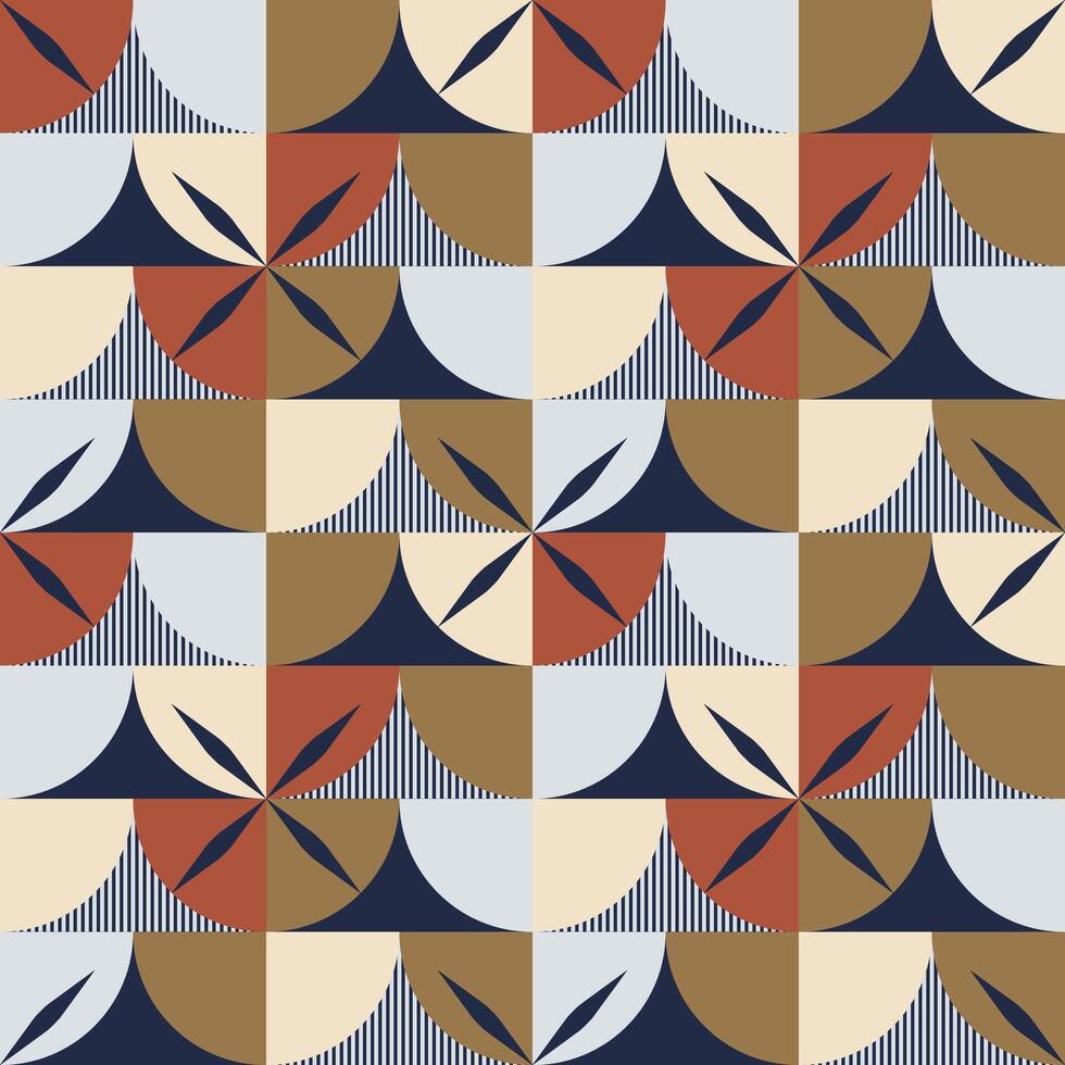Abstract mid-century seamless pattern illustration vector