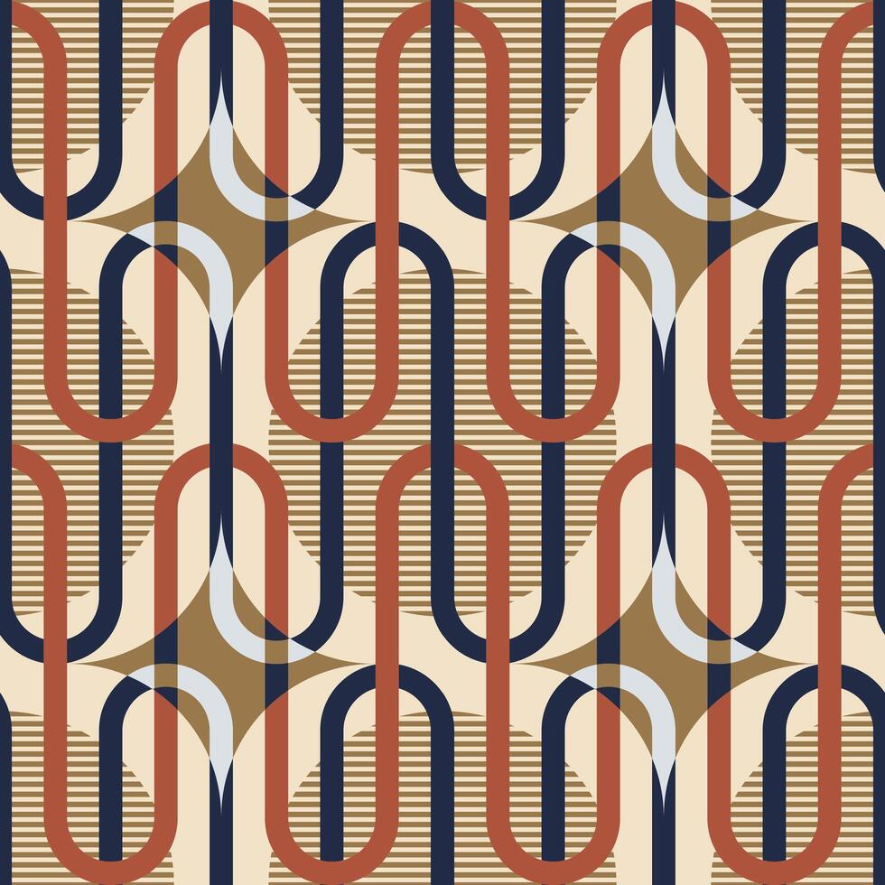 Abstract mid-century seamless pattern illustration vector