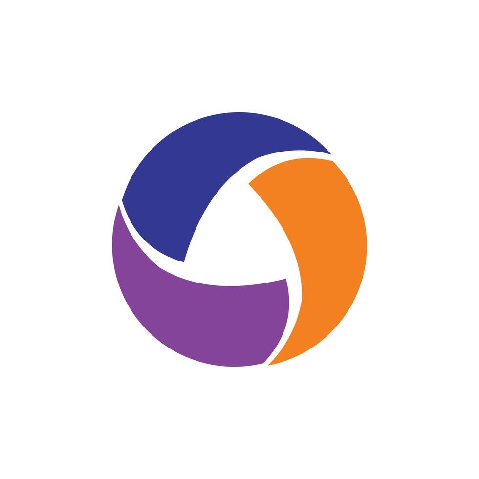 circle 3 shapes abstract logo vector